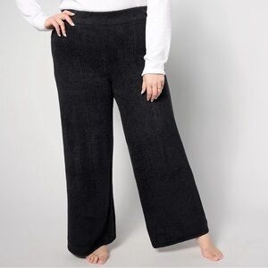 Barefoot Dreams CozyChic Lite Wide-Leg Seamed Pant size 3X in Black